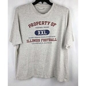 Vtg Champion Illinois Football Squad T Shirt Mens XL Single Stitch Thrashed